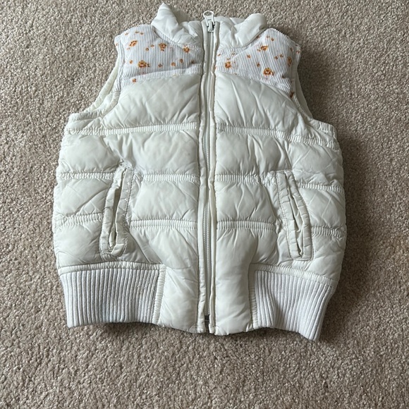 White, orange and a little bit of pink vest with flowers!! - Picture 1 of 4
